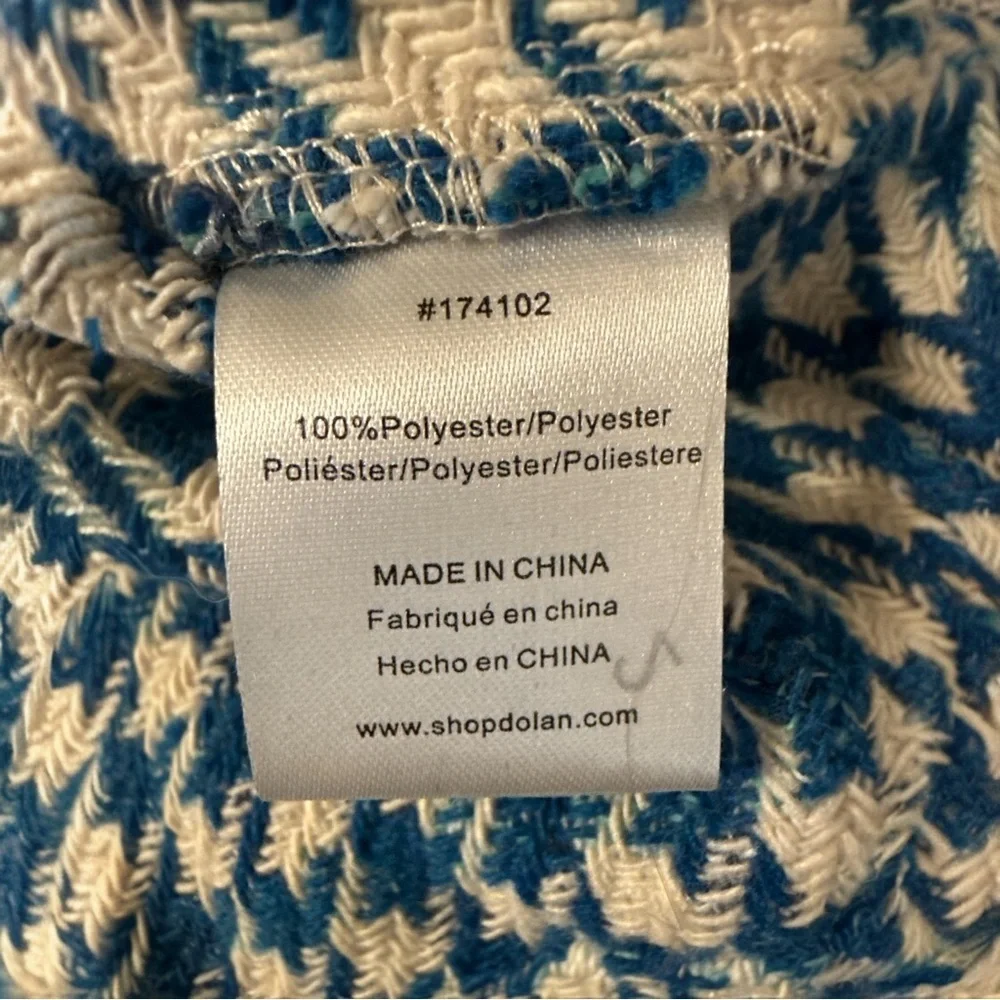 Anthropologie Blue and White Houndstooth Blazer